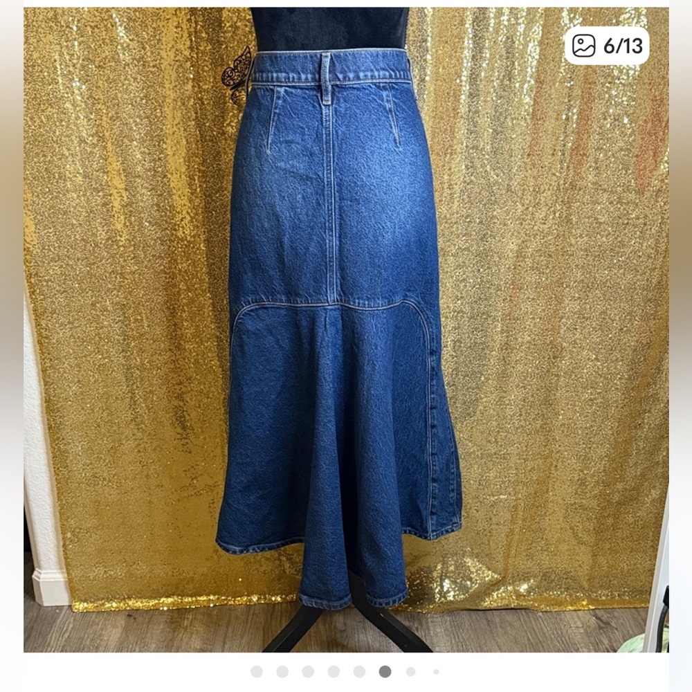 Express Blue Denim Midi Skirt - Picture 4 of 4